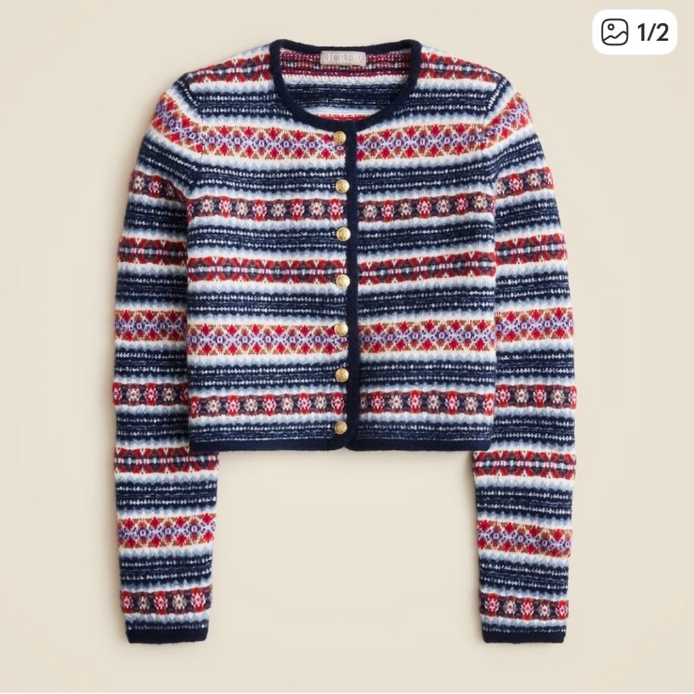 J. Crew Multicolor Patterned Cardigan